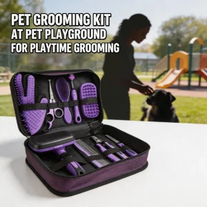 Set Pet Cleaning Grooming Tool Comb Dog Nail Clipper File Adjustable Strap